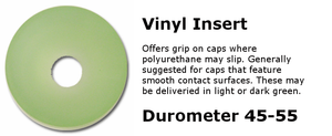 Vinyl insert for use with capping equipment