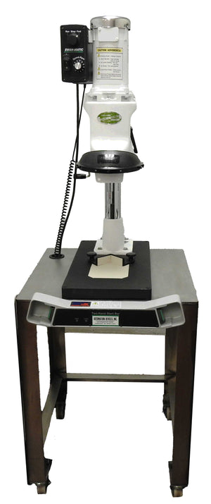 Bottle capping workstation with benchtop bottle capper,ant tie down switch and cart
