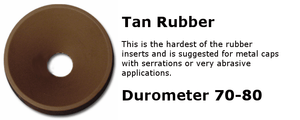 Tan rubber insert for use with capping equipment